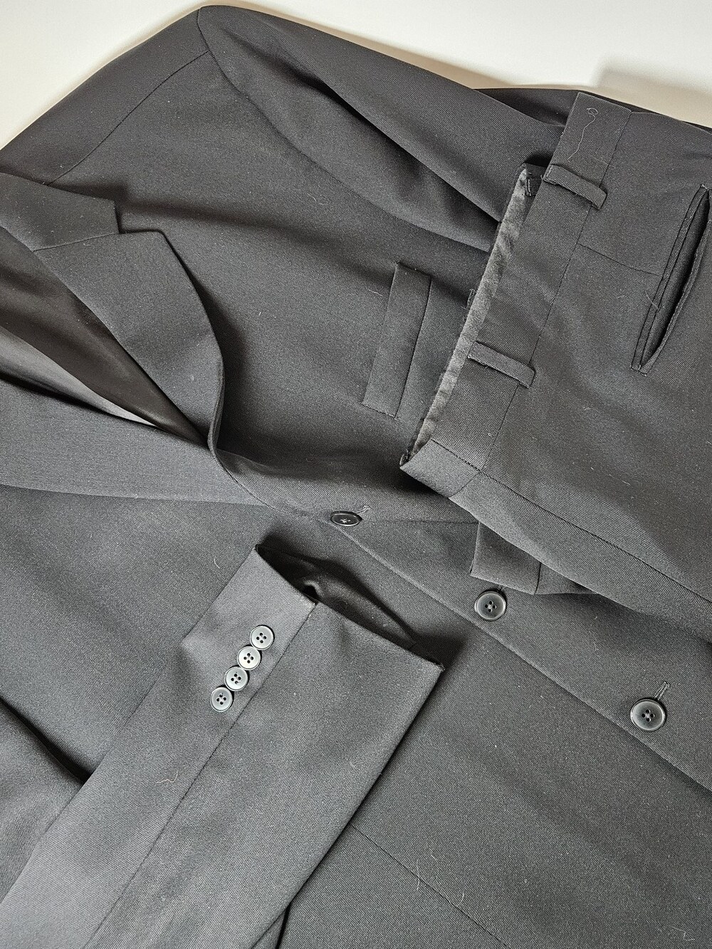 DKNY Suit Mens Blazer 50L Pants 40x32 Black Jacket & Slacks